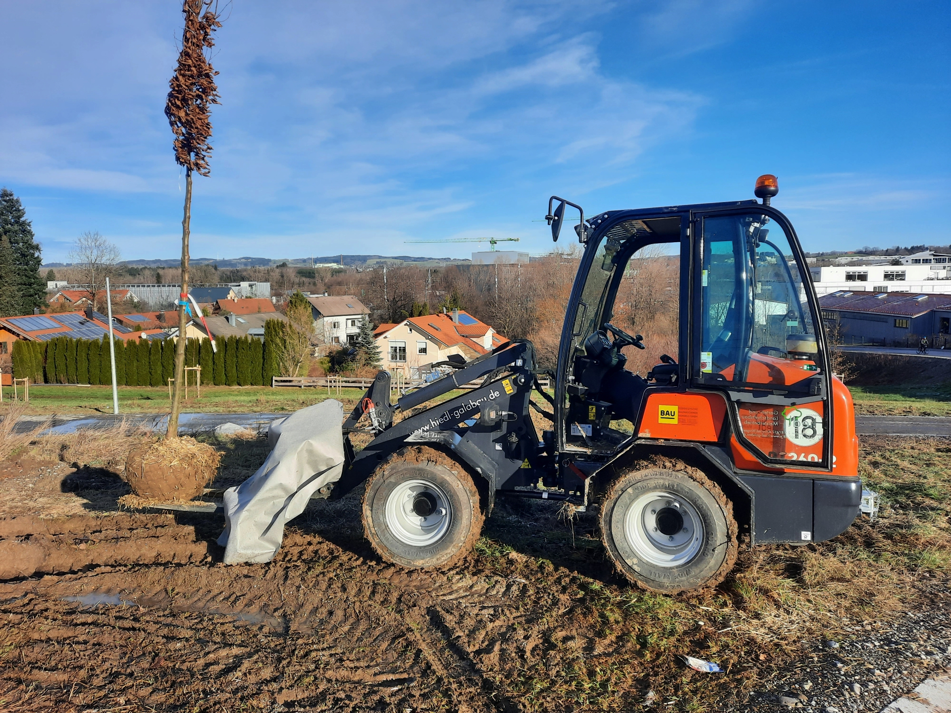 Bauarbeiten mit Bagger